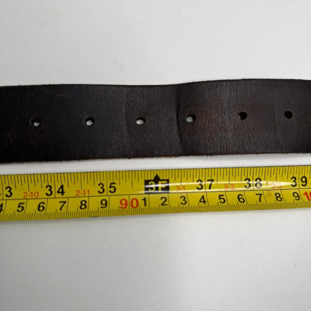 Vintage American Eagle Belt Mens Genuine Leather Brown  Y2K Sz 38
